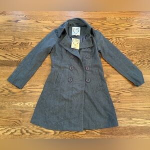 NWT Love Stitch gray wool blend button front coat M